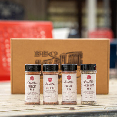 Curated collection of spices and rubs to make your cookout a success.